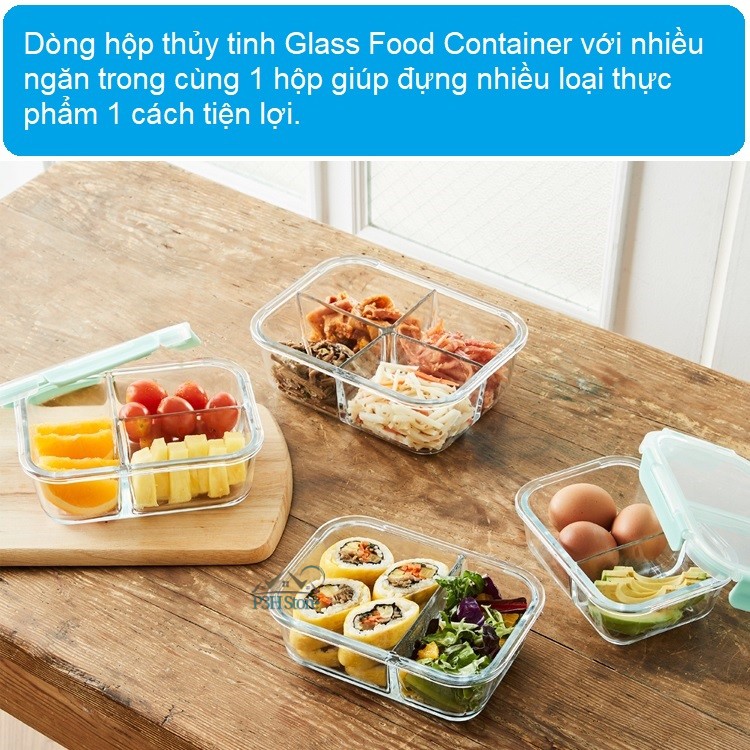 Hộp thủy tinh 2 ngăn Lock&Lock Glass Food Container dung tích 860ml LLG457