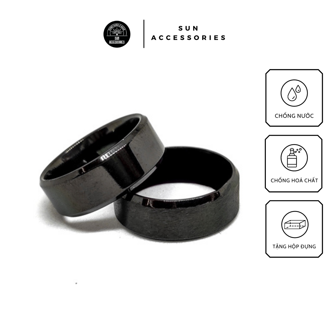 Nhẫn titan basic trơn đen - mẫu n-32 - sun accessories