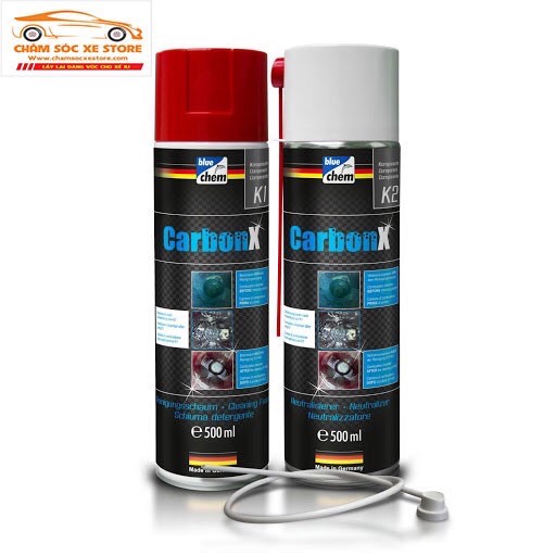 Vệ sinh loại bỏ mụi than Carbon trong buồng đốt Bluechem CarbonX K1 K2 chamsocxestore