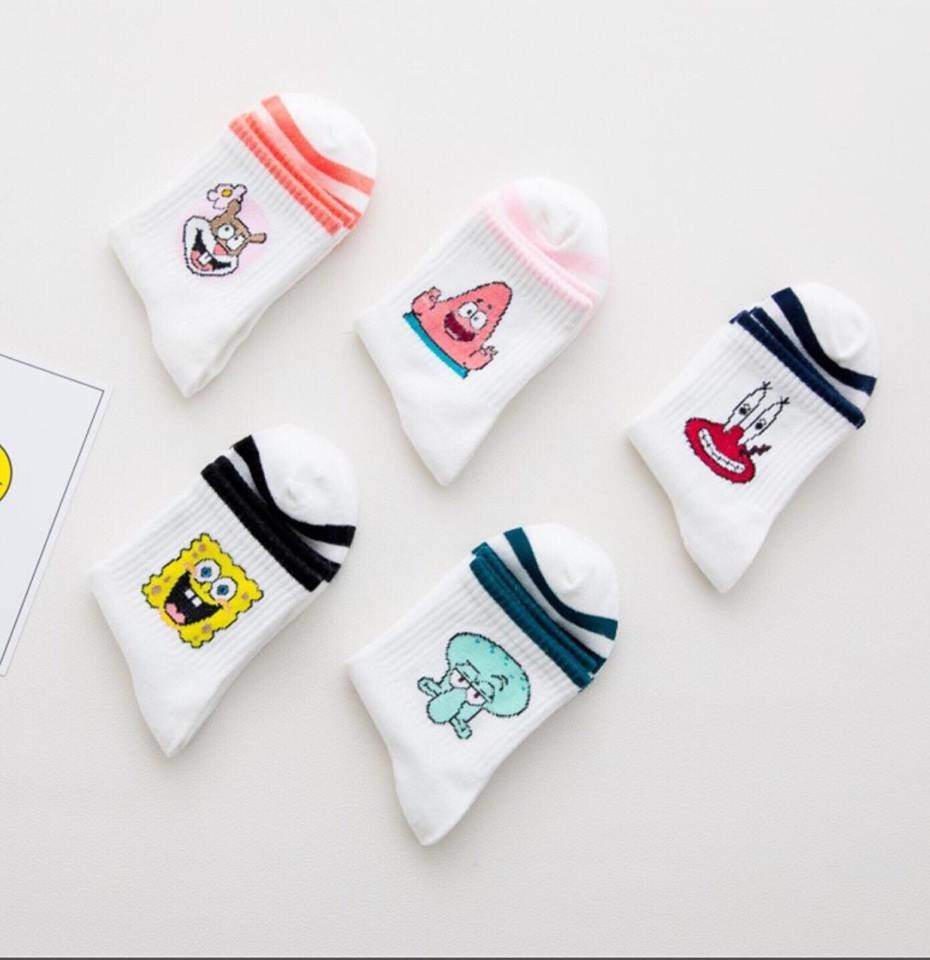 Vớ tất cotton cao cổ nam nữ hoạt hình unisex nam nữ
