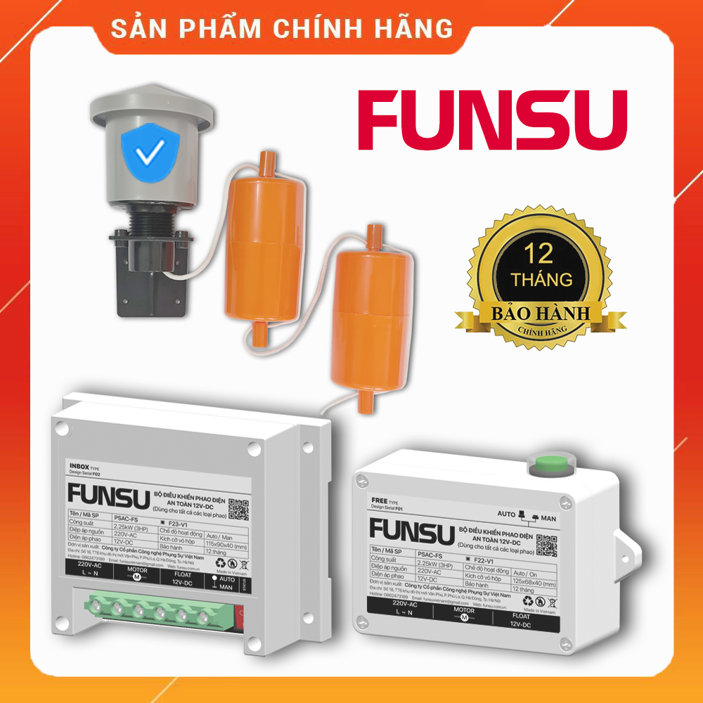 [F22-V1] Bộ điều khiển phao điện an toàn 12V- Rơ le an toàn phao điện, phao nước tự động (BH: 12 tháng)