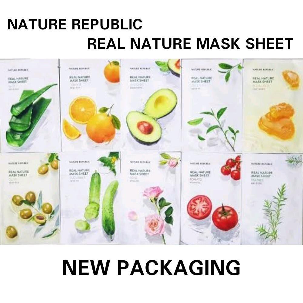 Combo 5 miếng mặt nạ giấy Nature Republic Real Nature Sheet Mask