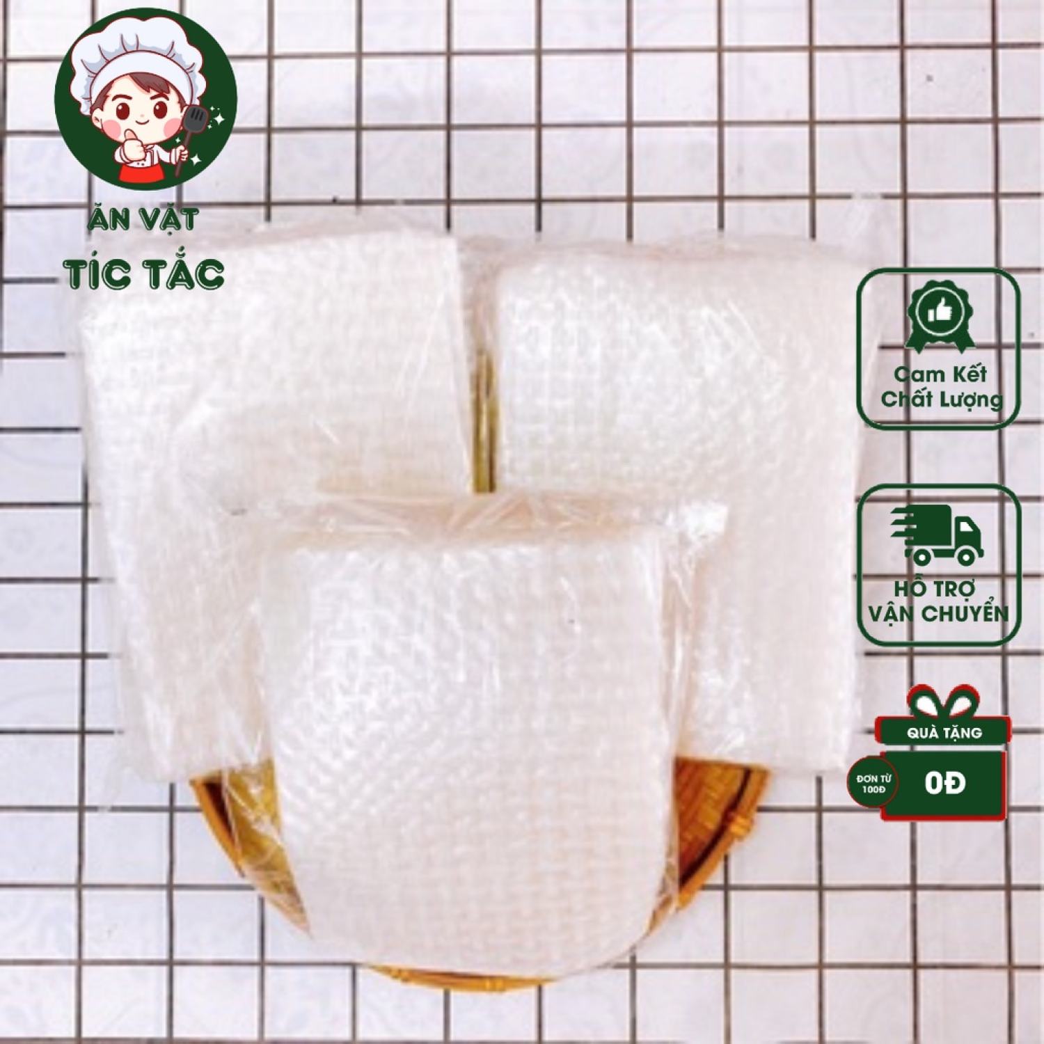 Bánh tráng cuốn tây ninh túi bánh vuông trắng dùng cuốn gỏi rau thịt mỏng dẻo cho món thêm ngon
