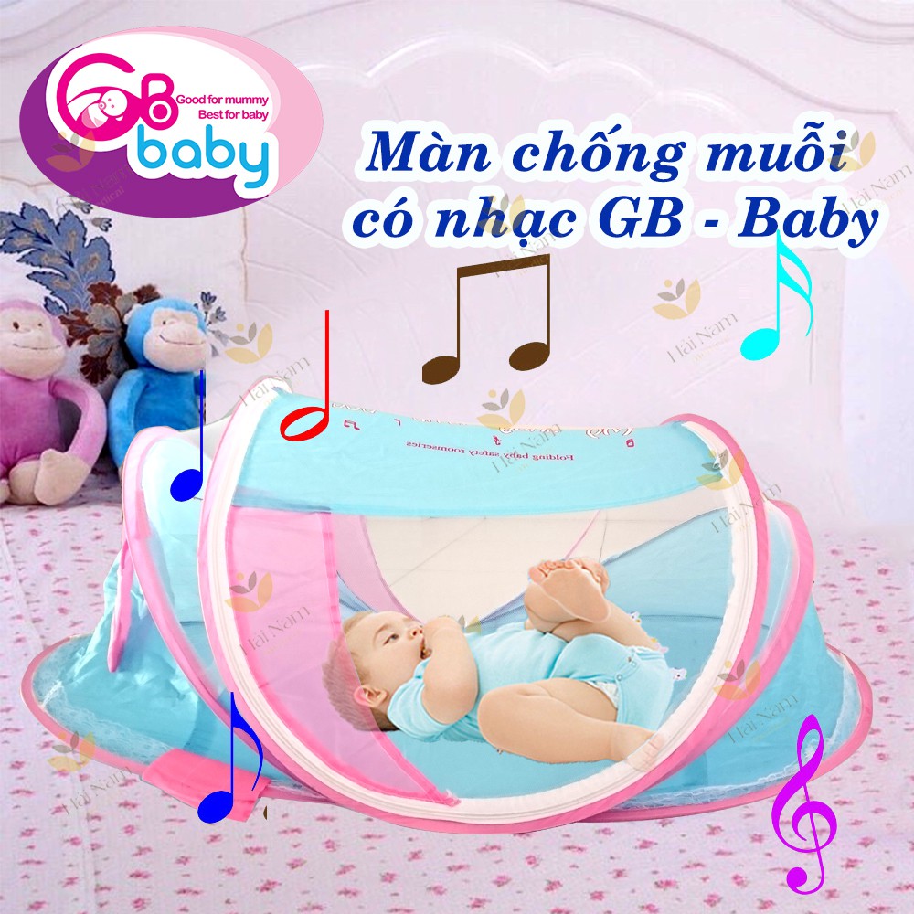 [Sale] Màn ngủ phát nhạc / mùng ngủ tự bung/ màn chụp chống muỗi và côn trùng cho bé hiệu GB Baby Hàn Quốc kèm túi đựng xinh xắn