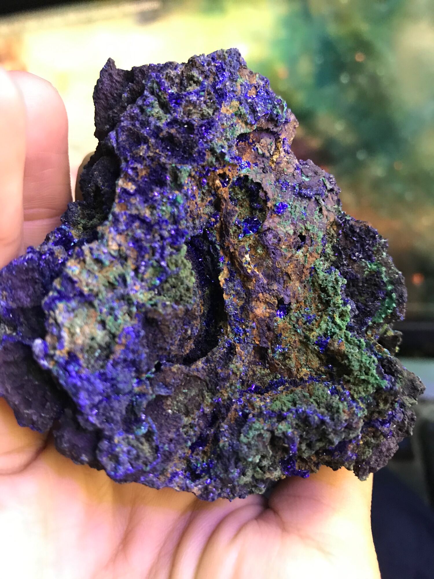 LOẠI 1 Đã khổng tước lông công huyền bí Azurite machalite tự nhiên Spirit Magic r44