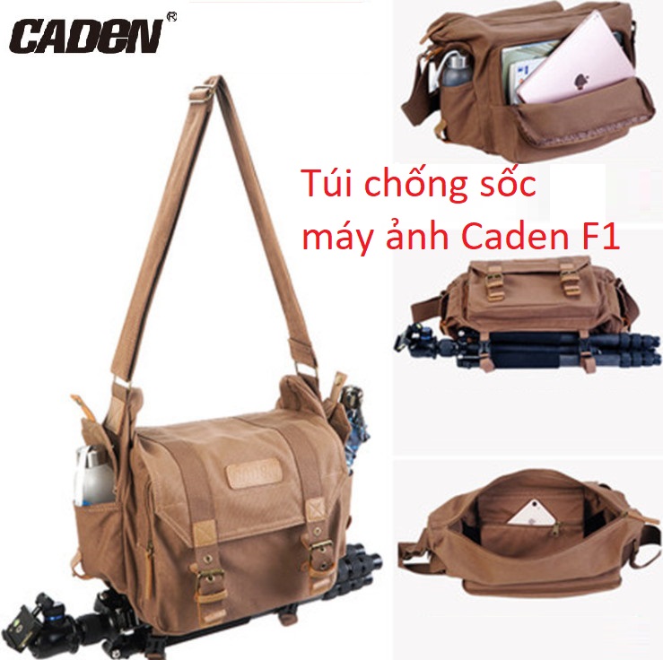 Túi chống sốc máy ảnh Caden F1 đeo ngang vải bố canvas siêu bền