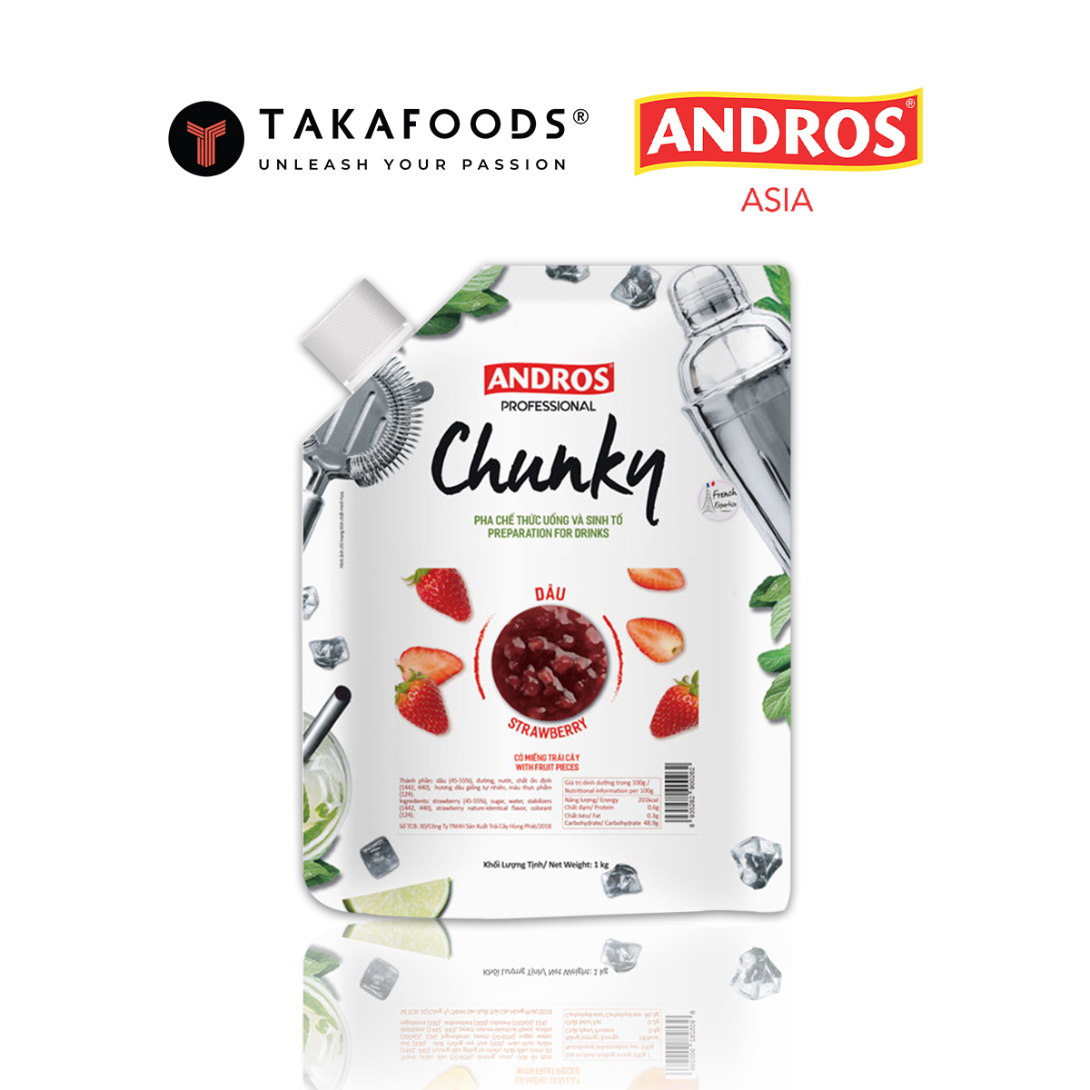 Mứt trái cây Chunky dâu bịch 1 kg. Hàng chính hãng công ty có sẵn giao ngay. Cung cấp số lượng lớn giá sỉ lẻ