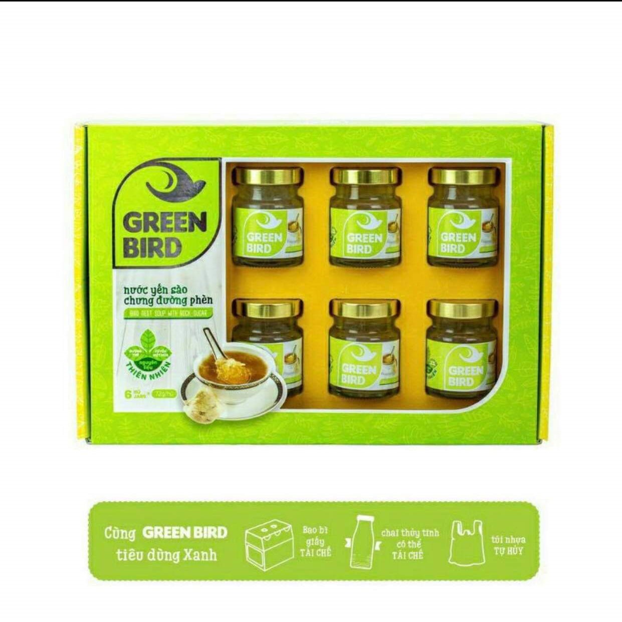 Hộp quà nước yến sào chưng đường phèn green bird