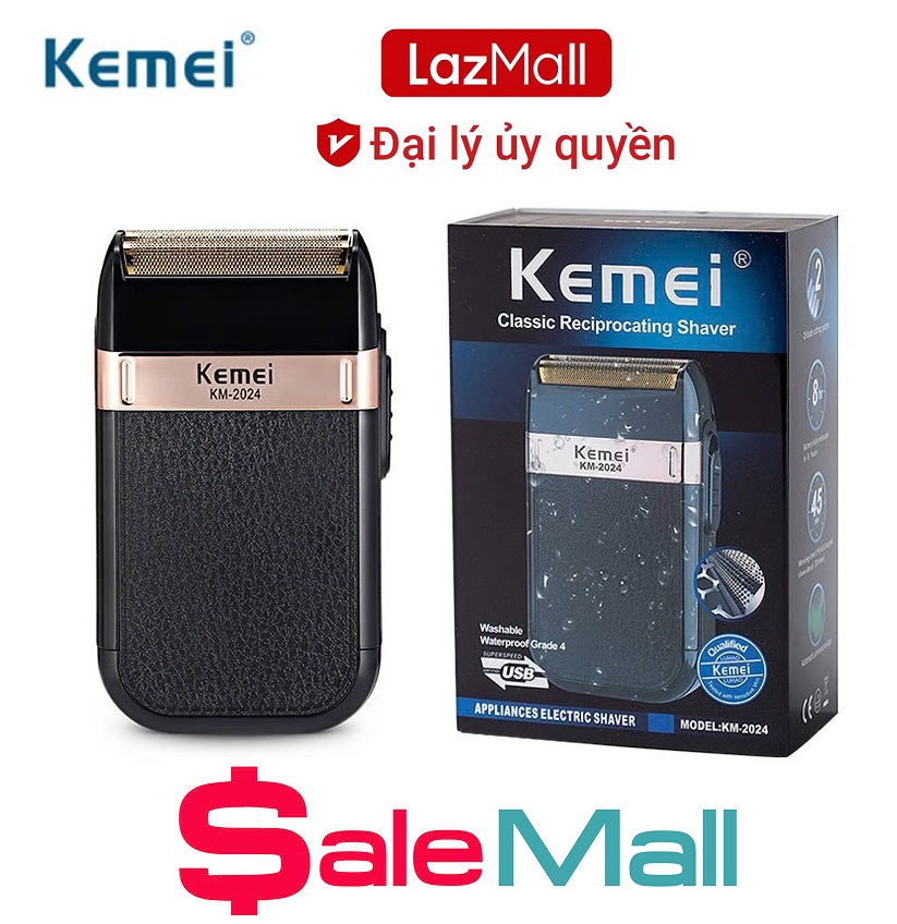 Số 1 Phái Mạnh LazMall Máy Cạo Râu Braun KM-2024 Kemei Cao Cấp, 2 Lưỡi Kép 3D Công Suất Mạnh Mẽ Thiết Kế Đầu Cắt Lưỡi Dao Hình Vòm Dễ Dàng Giúp Bạn Di Chuyển Trên Da Mặt Bạn Và Những Vùng Khó Cạo Như Cằm, Cổ...Giúp Bạn Thay Đổi Bề Ngoài Nhanh Chóng.