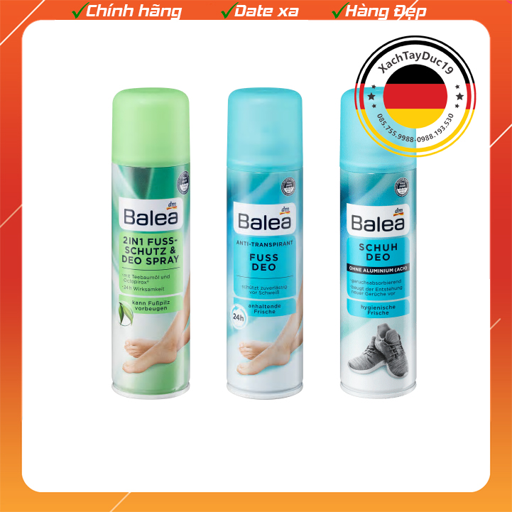 Xịt khử mùi hôi chân và giày dép balea 200ml của đức