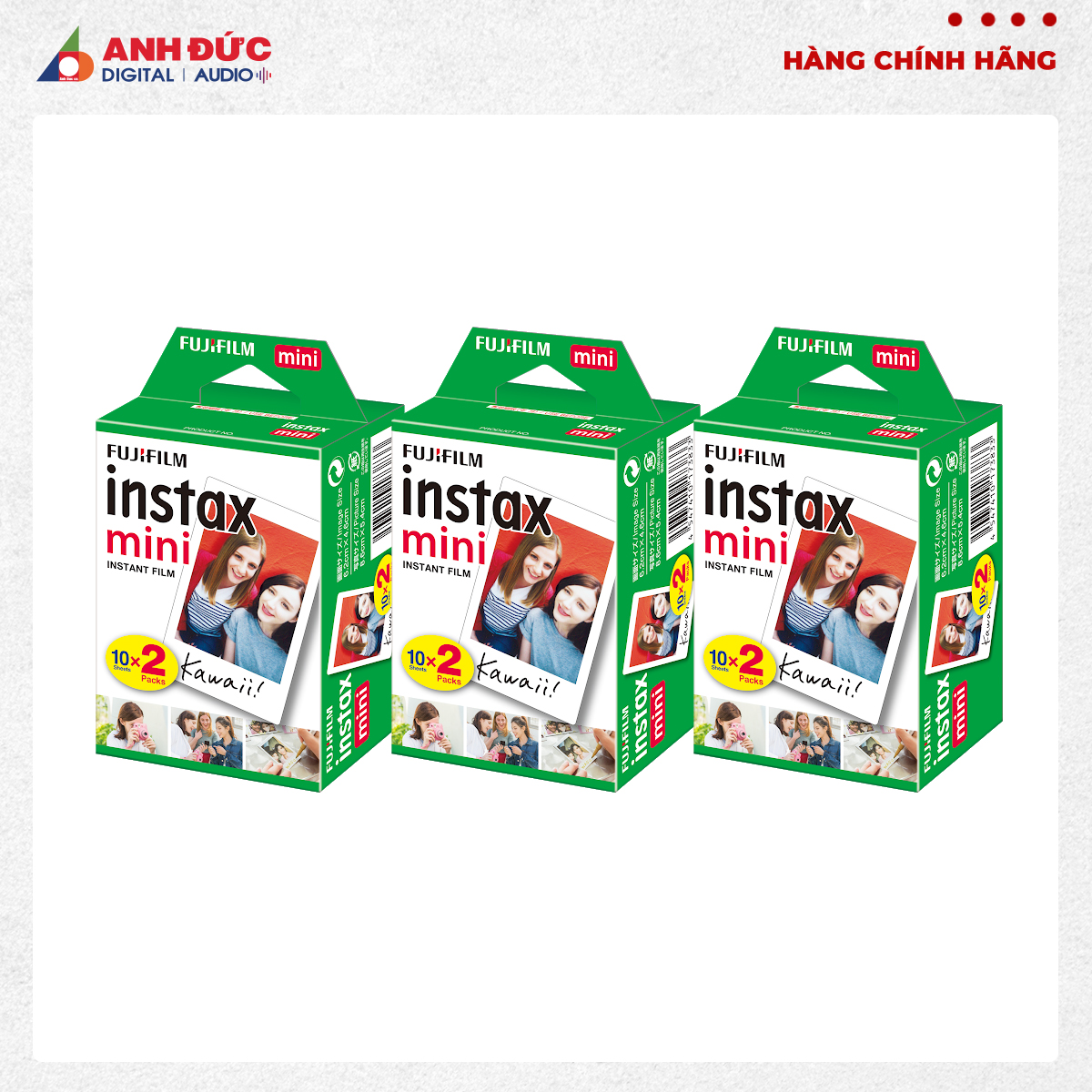 Combo 3 hộp Film chụp hình lấy ngay Fujifilm Instax Mini 10X2/PK (60 tờ)