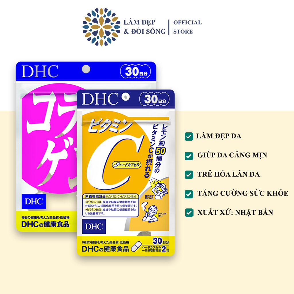 Combo viên uống dhc làm sáng và đẹp da 30 ngày