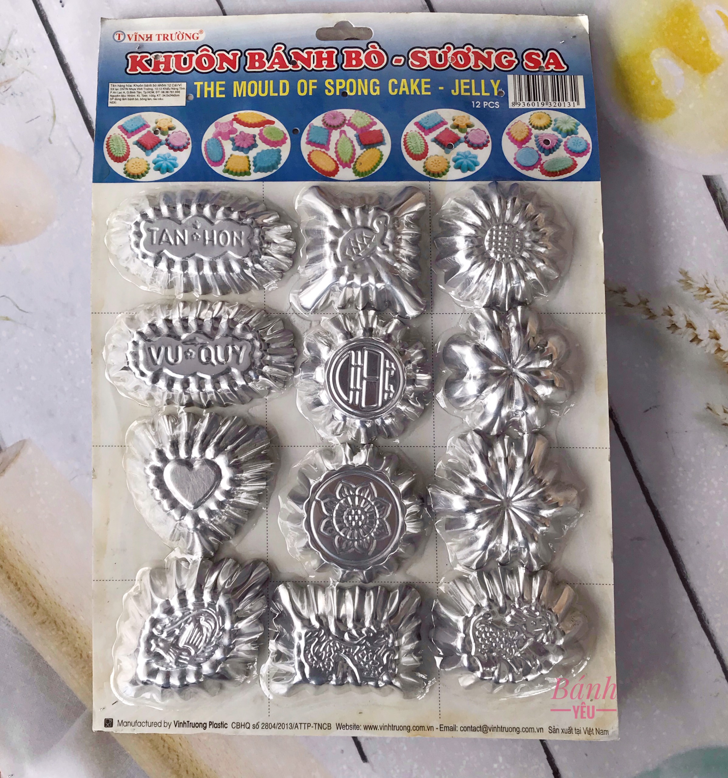 Bộ 24 khuôn bánh bò - rau câu - da lợn Nhôm Vĩnh Trường