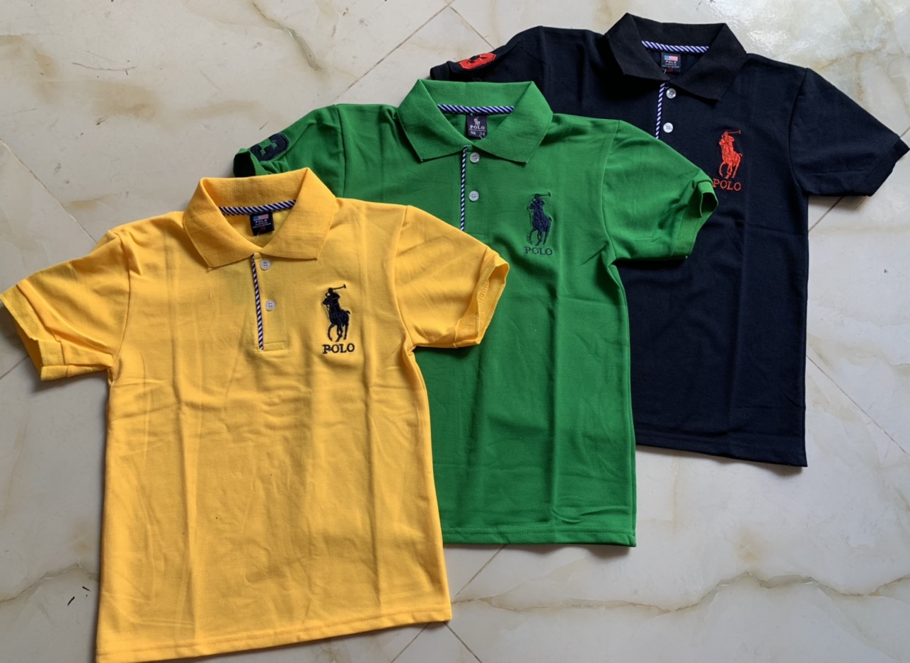 Áo thun POLO cho bé trai , bé gái chất vải thun mềm mát - áo cá sấu phối hoa tiết