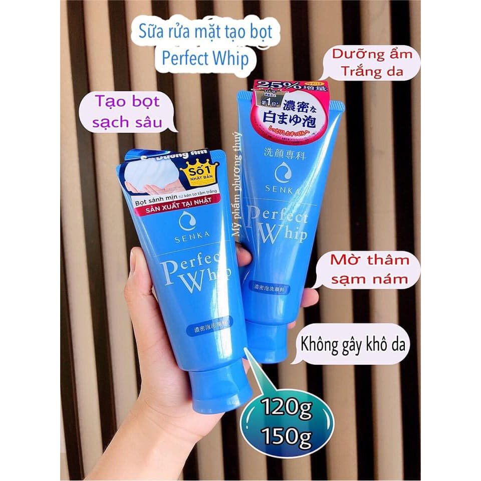[SỮA RỬA MẶT SENKA XANH] Sữa Rửa Mặt Senka Perfect Whip 120g - Nhật Bản