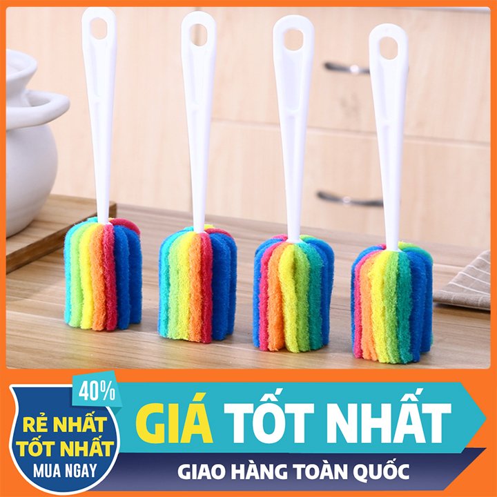 Dụng cụ cọ ly, cọ cốc 7 màu