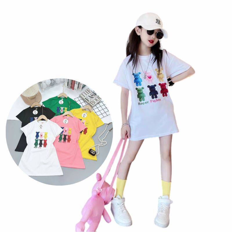 Váy cotton hè bé gái dáng xuông form rộng XHN1194