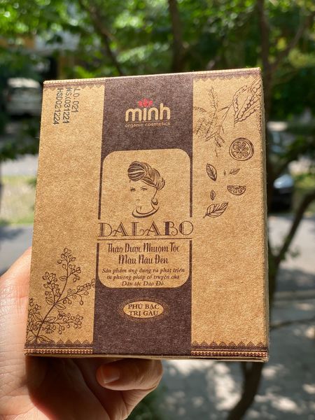 Bột lá nhuộm tóc phủ bạc dalabo - chính hãng - màu đen và nâu đen
