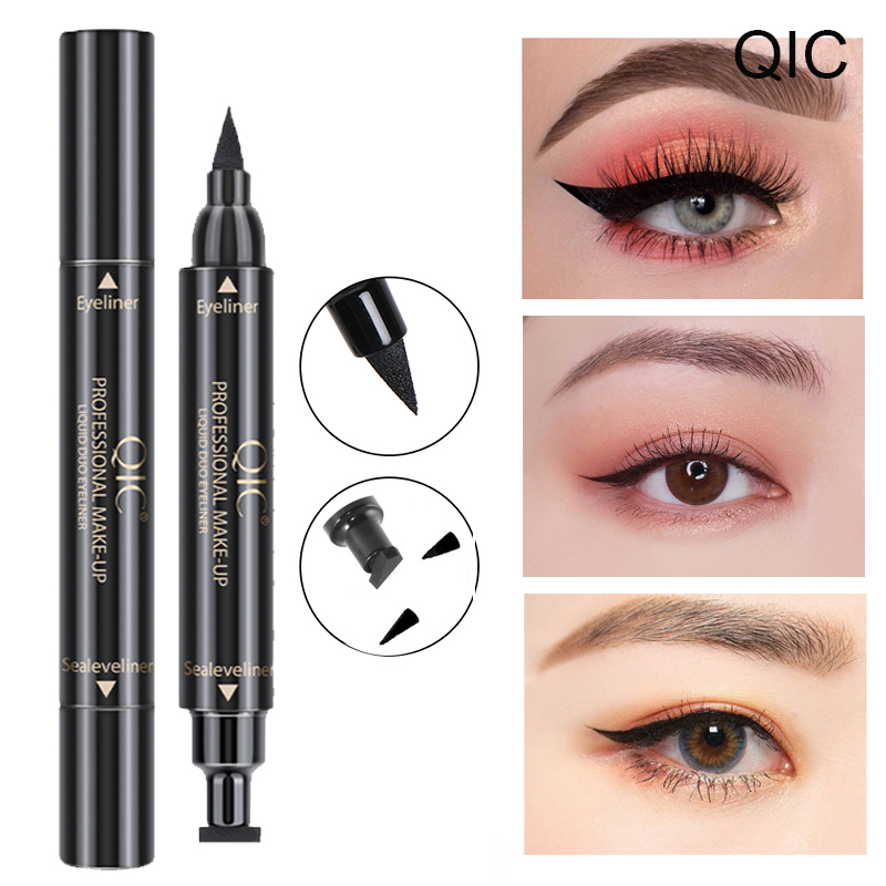 Bút dạ kẻ mắt 2 đầu QIC kẻ mắt nước 2 đầu không lem không trôi kẻ mắt nước trang điểm, bút kẻ viền mắt nội địa Trung XP-EL031