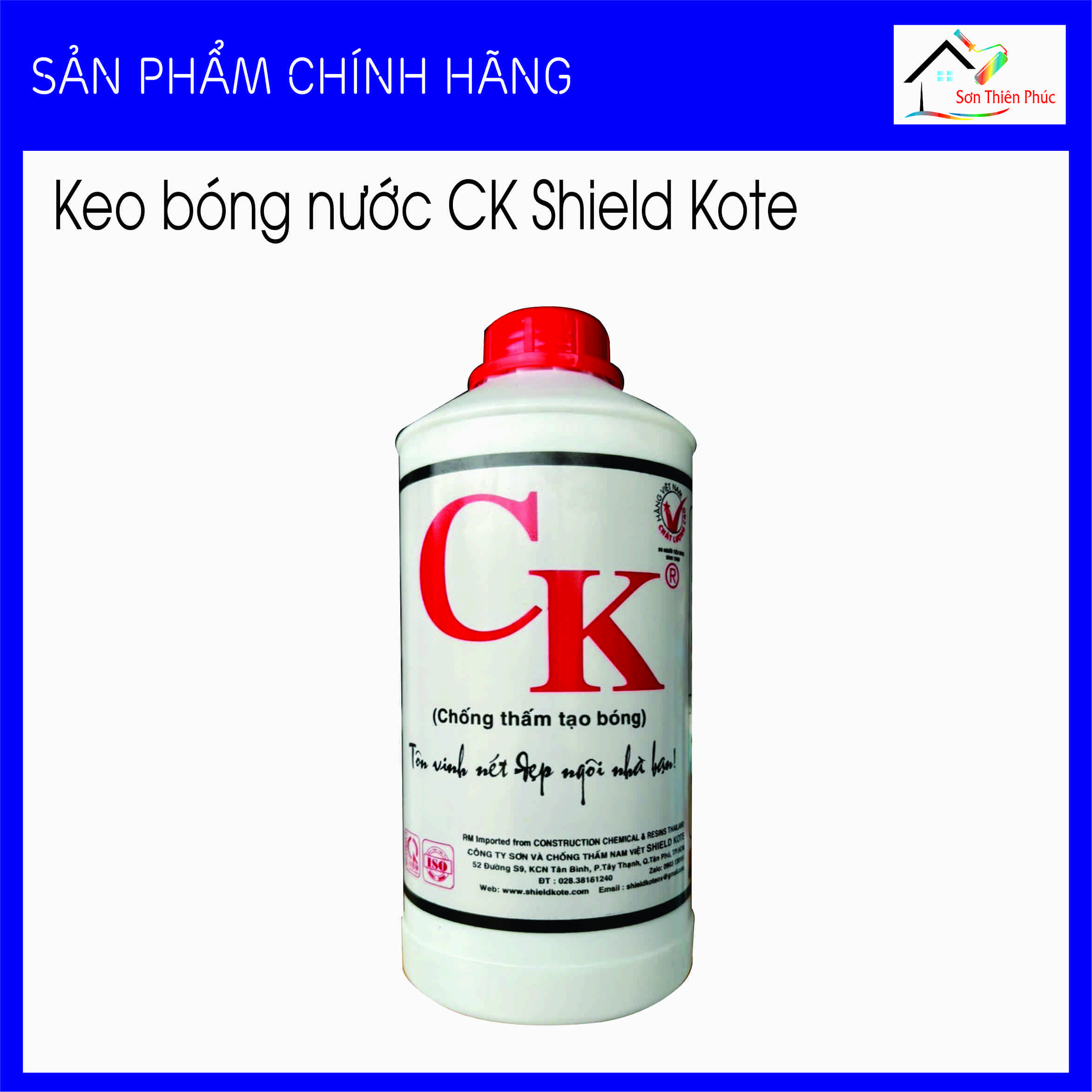 Keo bóng nước CK Shield Kote Chống thấm, tạo bóng (1lít). Tạo bóng cho gỗ, đá, tường.