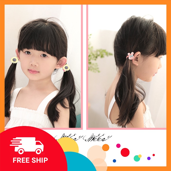 SET 10 Dây Buôc Tóc Hoạt Hình |hoa quả|hoa cúc Nhiều Màu Dễ Thương Cho mẹ Và Bé