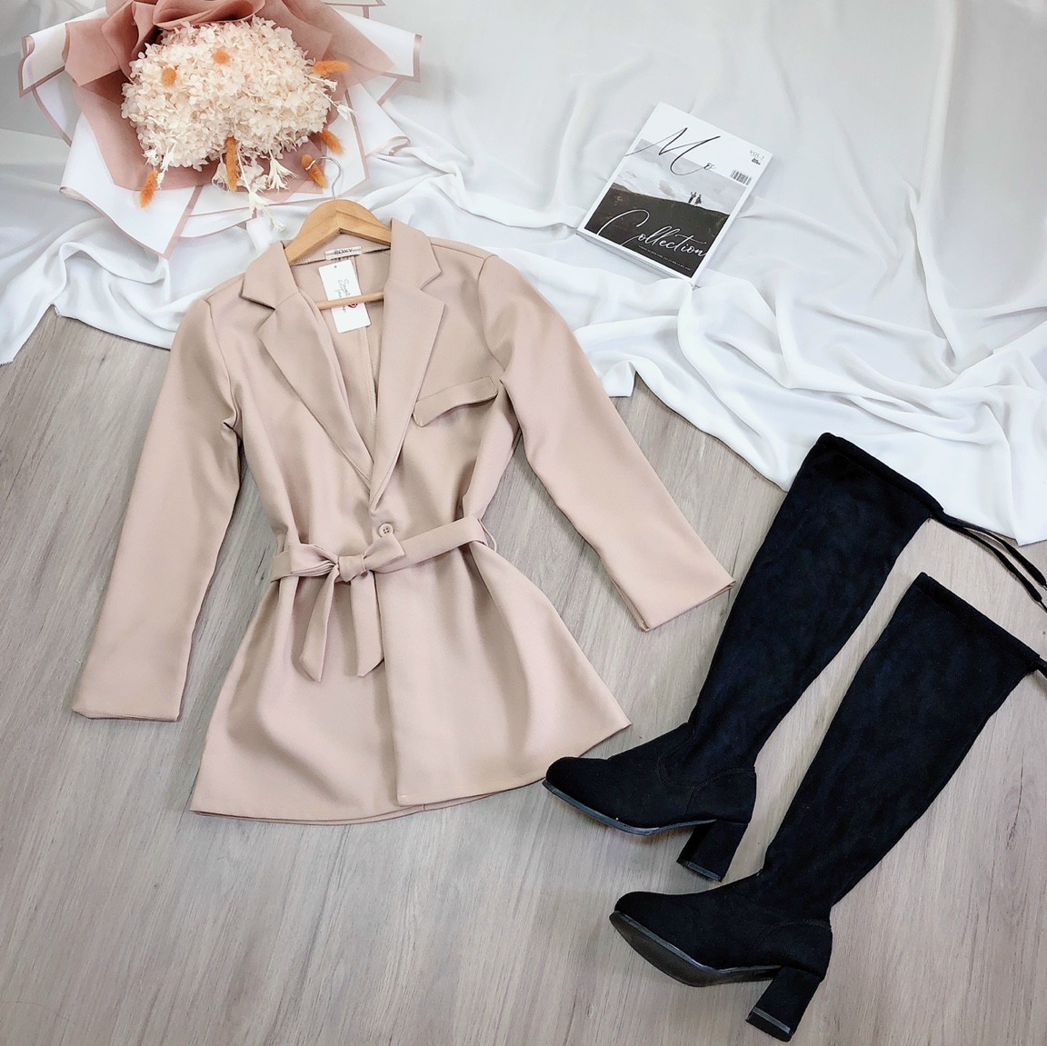 Hot ?????? áo khoác nữ #áo khoác vest# áo khoác vạt dài cột nơ