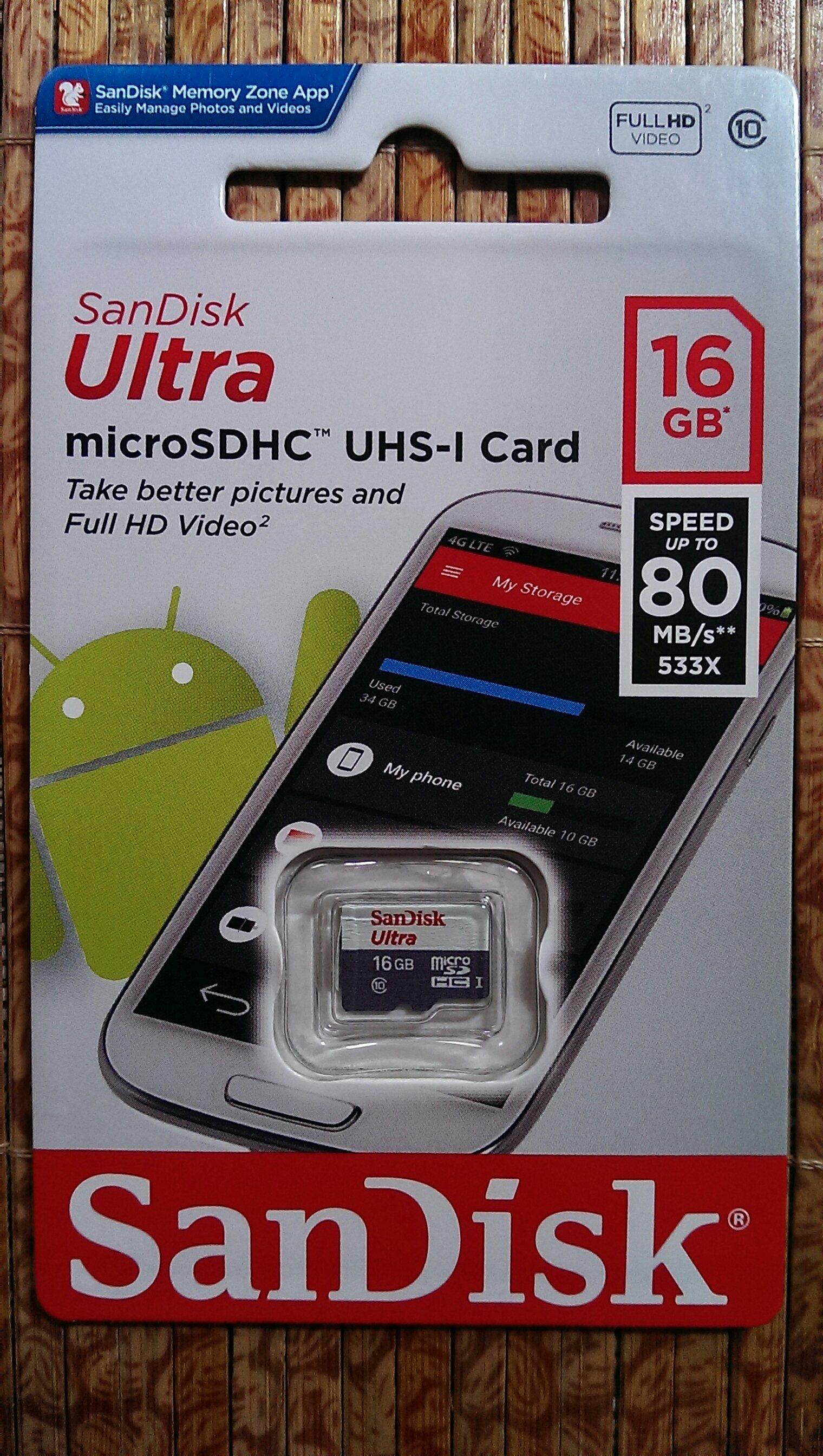 Thẻ nhớ microsd sandisk 16g class 10 uhs-i