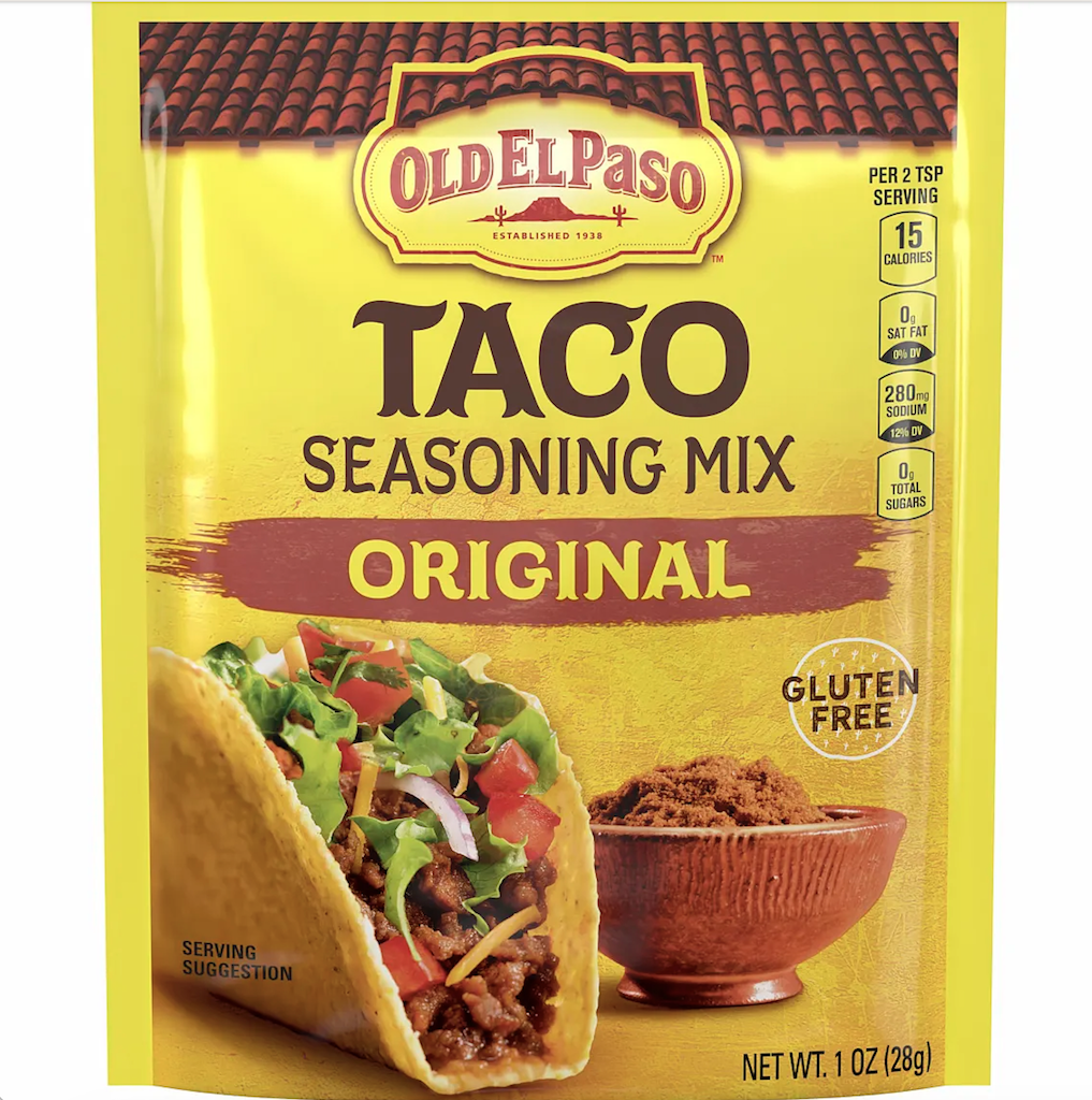 BỘT GIA VỊ TACO Old El Paso Original Taco Seasoning Mix Packet, VỊ Original PHONG CÁCH MEXICO, 38g (1oz)