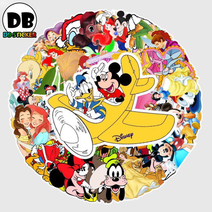 [Set 56 Cái] Sticker dán mũ bảo hiểm, laptop chống nước các nhận vật hoạt hình dễ thương - DB.077
