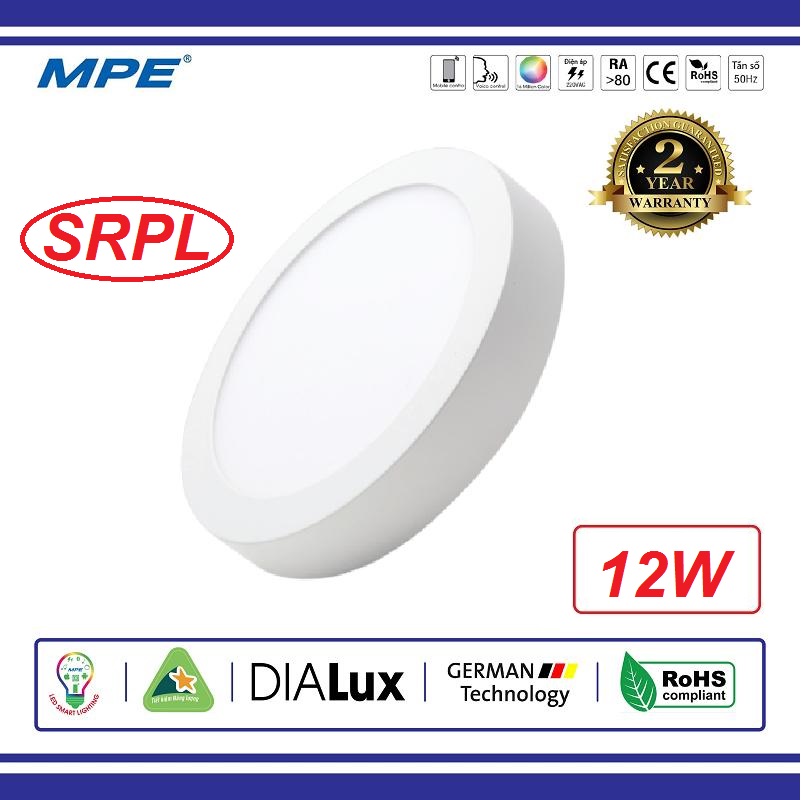 Mpe - đèn led panel ốp trần tròn nổi 12w mpe - ốp trần gắn nổi / srpl-12t / srpl-12v / srpl-12/3c / srpl12t / srpl12v / srpl 12t