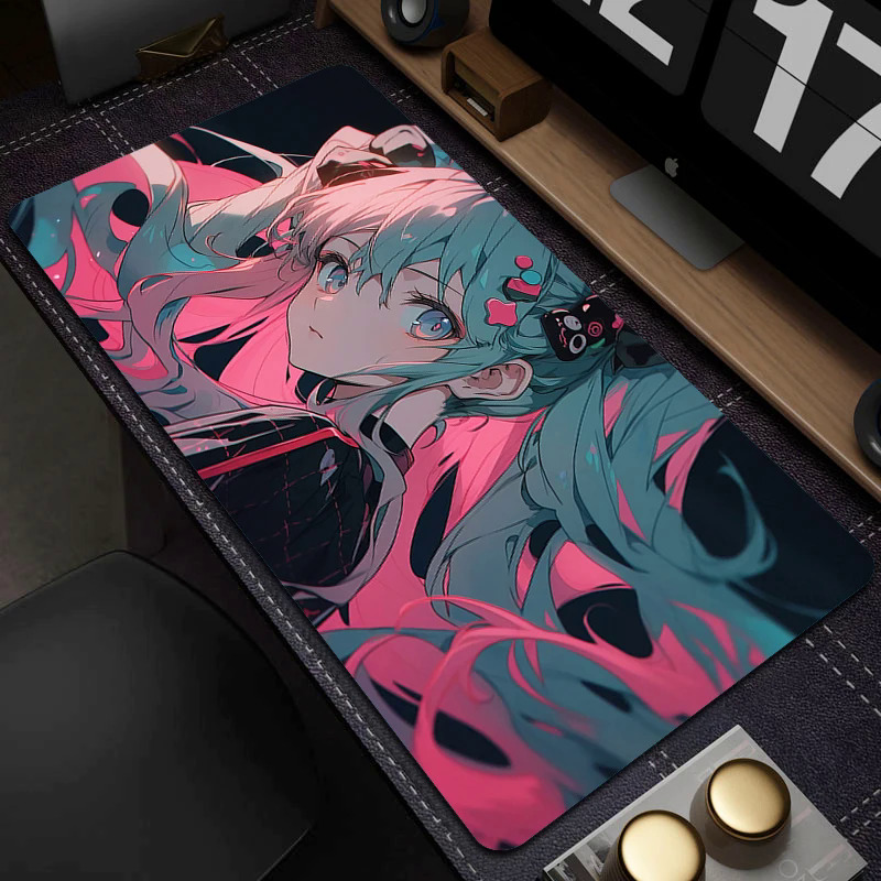Anime cô gái chơi game chuột Pad cao su bàn mat chống trượt lớn Mousepad Gamer Khóa Cạnh Chuột Mat trò chơi HD in Bàn phím Thảm xl8889