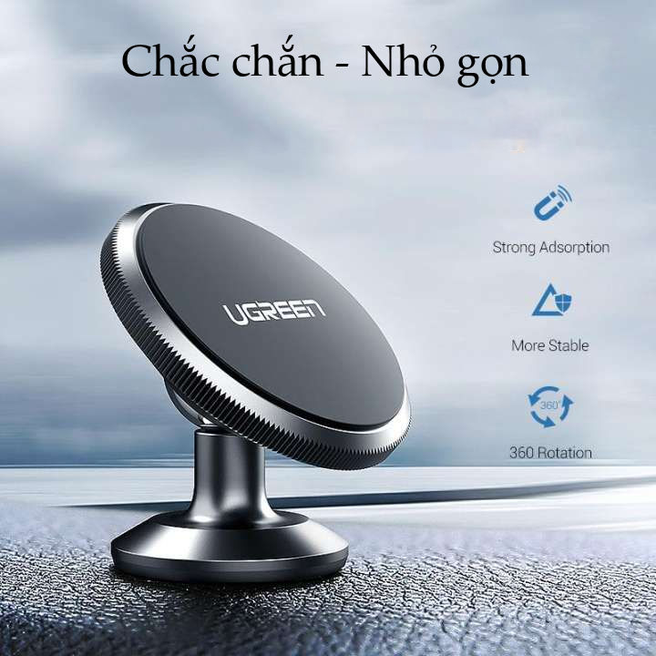 Giá đỡ điện thoại từ tính trên xe hơi tương thích với điện thoại kích thước từ 4-7 inch UGREEN 50871 Giá đỡ điện thoại từ tính trên xe hơi tương thích với điện thoại kích thước từ 4-7 inch UGREEN 50871