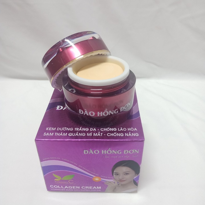 Kem Đào Hồng Đơn Dưỡng Trắng Da - Chống Lão Hóa - Sạm Thâm Quằng Mắt - Chống Nắng 12g ( Tím )