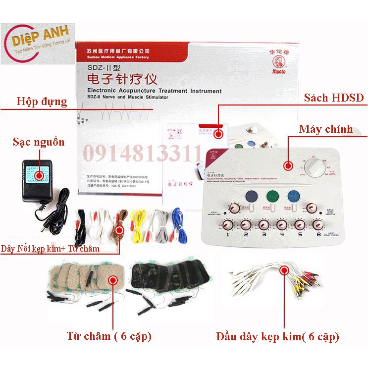 Máy điện châm - máy châm cứu đa năng hoa đà hwato sdz-ii