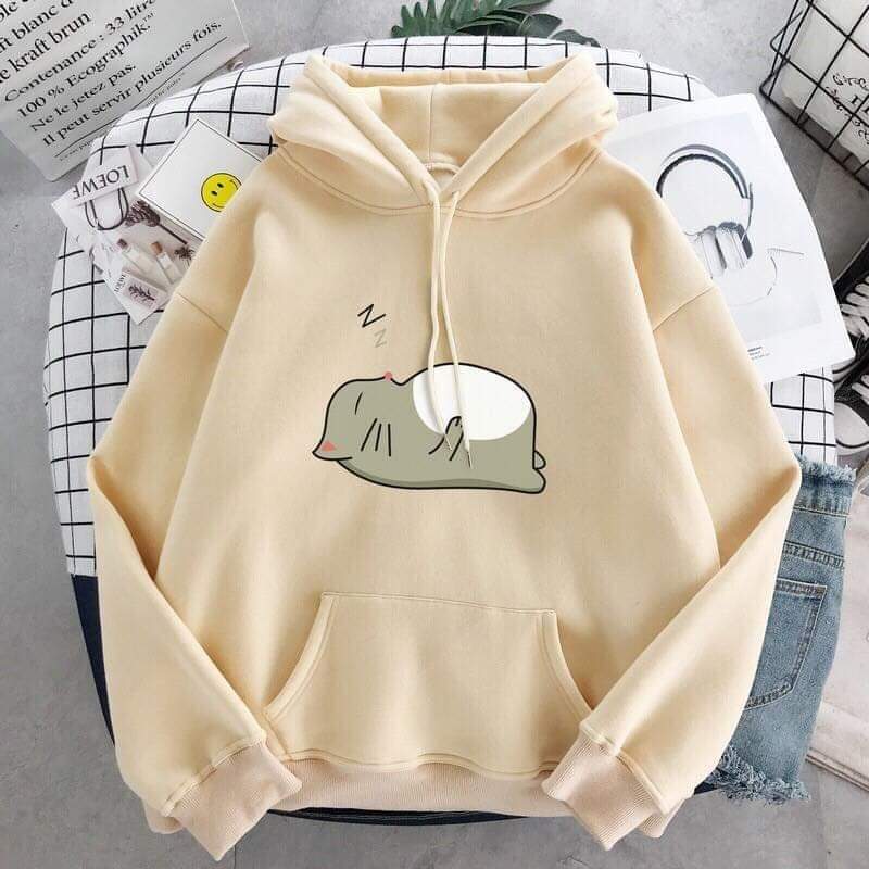 ÁO HOODIE NAM NỮ MÈO BÉO CỰC XINH FORM RỘNG ĐƠN SẮC CHẤT VẢI NỈ BÔNG DÀY ĐẸP CAO CẤP XỊN SÒ TTT
