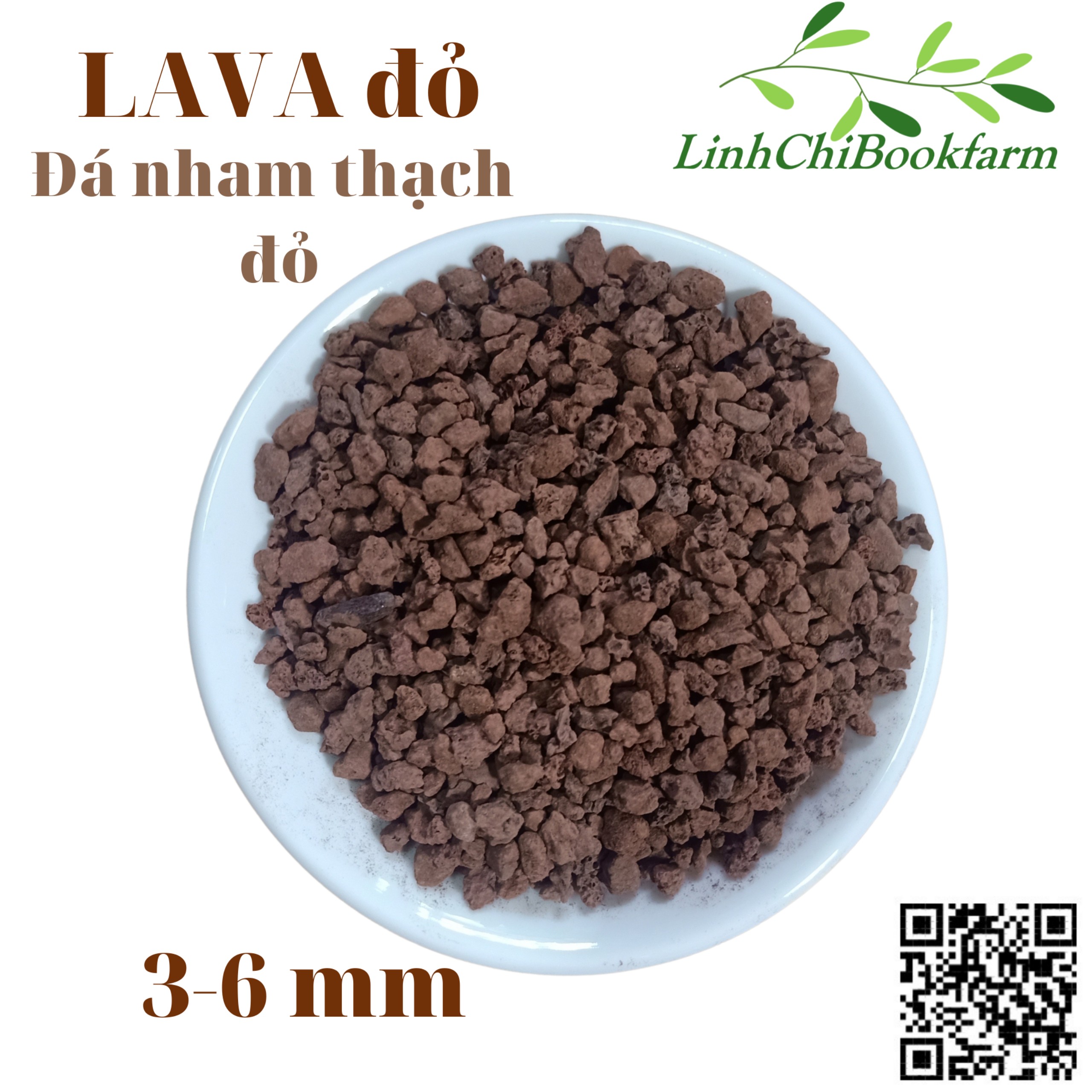 Đá nham thạch Lava đỏ size 3-6mm (bao 10kg) - dùng làm giá thể trồng cây xương rồng, sen đá, phân nền cho bể thủy sinh cá cảnh, bao 10 kg