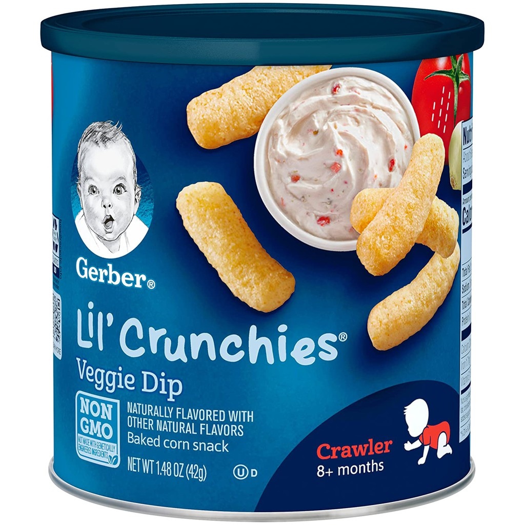 [ Date mới - Hàng USA] Bánh ăn dặm que Gerber lùn nhiều vị (mẫu mới nắp trắng) 07/2022
