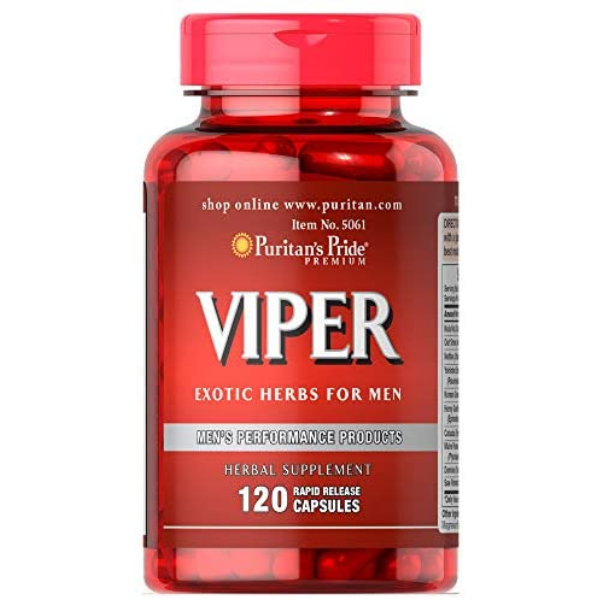 Giúp nam giới sung mãn và tăng cường sinh lyz, (HSD: 02/2025) tăng chất lượng và kéo dài thời gian, chống rối loạn cương cứng Viper của Puritan's Pride lọ 120 viên