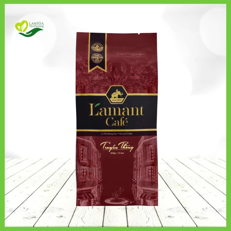 Cà phê rang xay L’amant Truyền thống – Cà phê bột pha phin túi 500 gram
