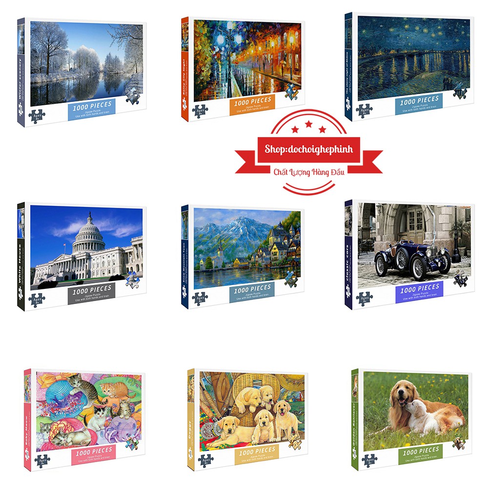 [Hoàn tiền 10%][Hoàn tiền 6%]Bộ Tranh Ghép Xếp Hình 1000 Pcs Jigsaw Puzzle Tranh Ghép (75*50cm) Thú Vị  Cao Cấp Nhiều Loại