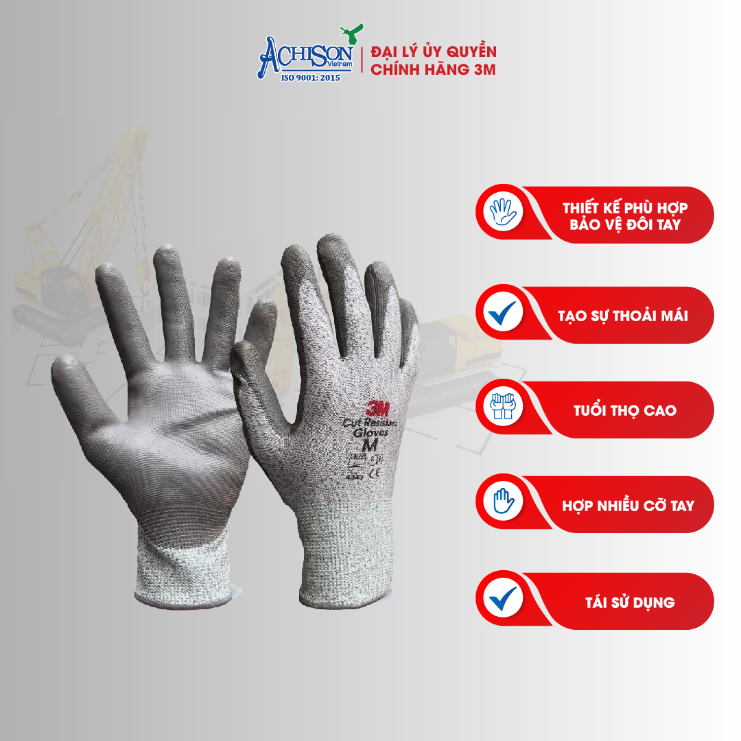 Găng tay chống cắt 3M Cấp Độ 3 & 5. Găng tay chống cắt, chống đâm xuyên, chống mài mòn