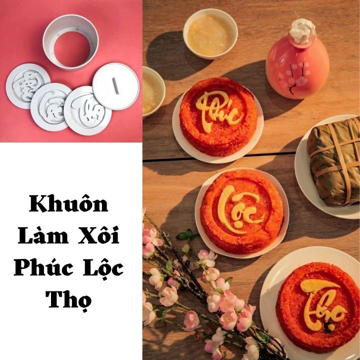 Khuôn Làm Xôi Phúc Lộc Thọ Phát Tài, Khuôn Làm Bánh Gồm 7 Chi Tiết