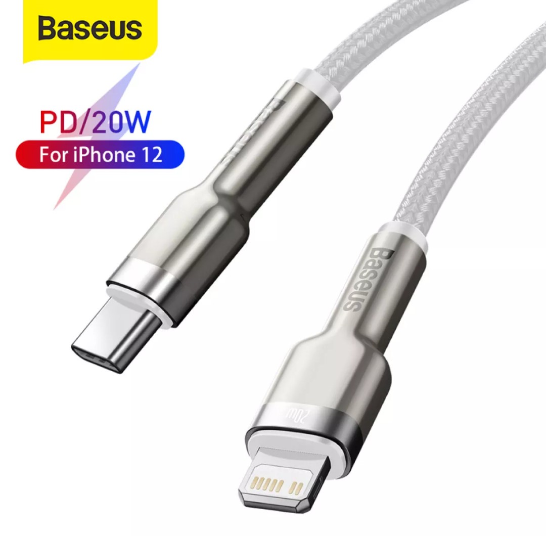 Cáp sạc nhanh pd lighting 20w full metal cho iphone 12
