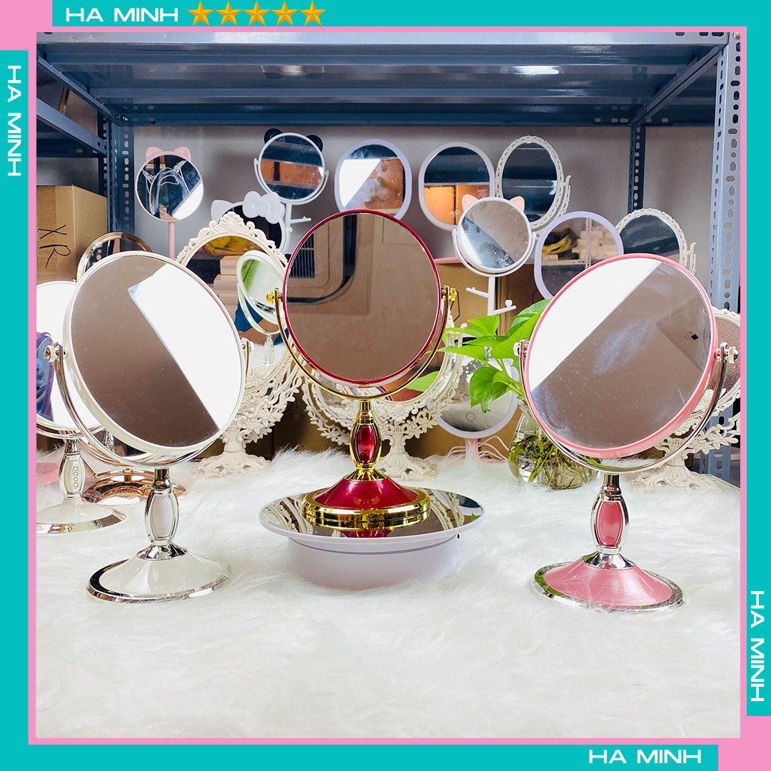 Gương trang điểm 2 mặt hình bầu dục 6 inch có zoom