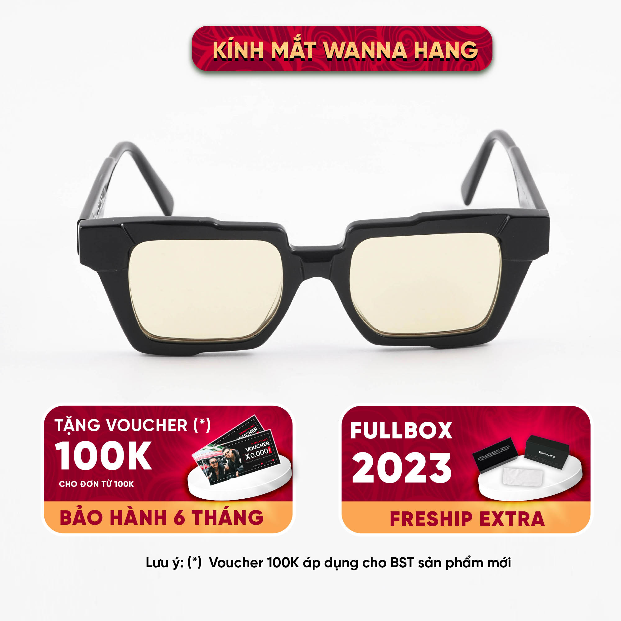 Gọng kính cận thời trang 2023 Kubo Maske K31 dáng mắt vuông hot trend cao cấp Wanna Hang WHKBK31
