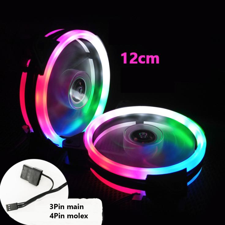 Quạt tản nhiệt, fan case 12cm coolmoon ver 2.1 dual ring - led nhiều màu