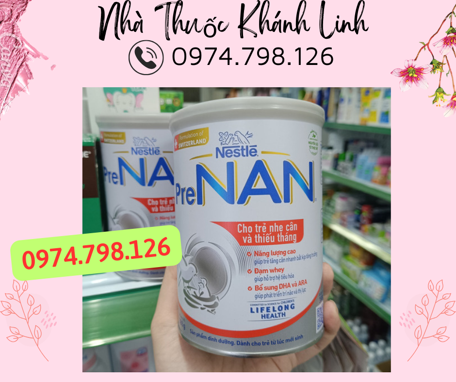 🌺 sữa bột 𝗣𝗥𝗘𝗡𝗔𝗡 380g sữa dành cho trẻ sinh non nhẹ cân bổ sung dha - sữa bột dinh dưỡng nestlé pre nan prenan