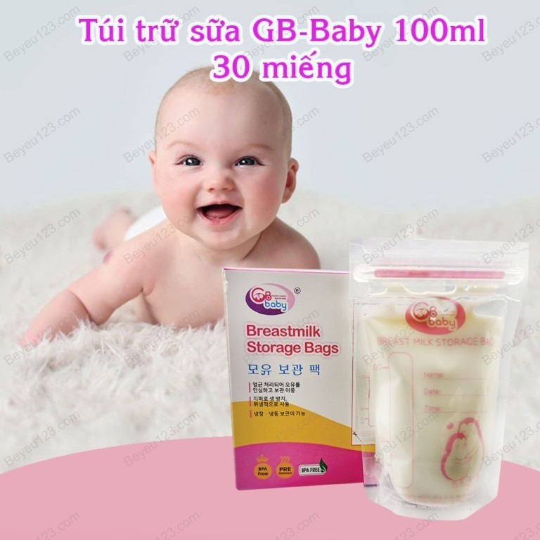 5 Túi / Hộp 30 túi trữ sữa mẹ 100ml GB BABY G30 (Công nghệ Hàn Quốc) HOTT