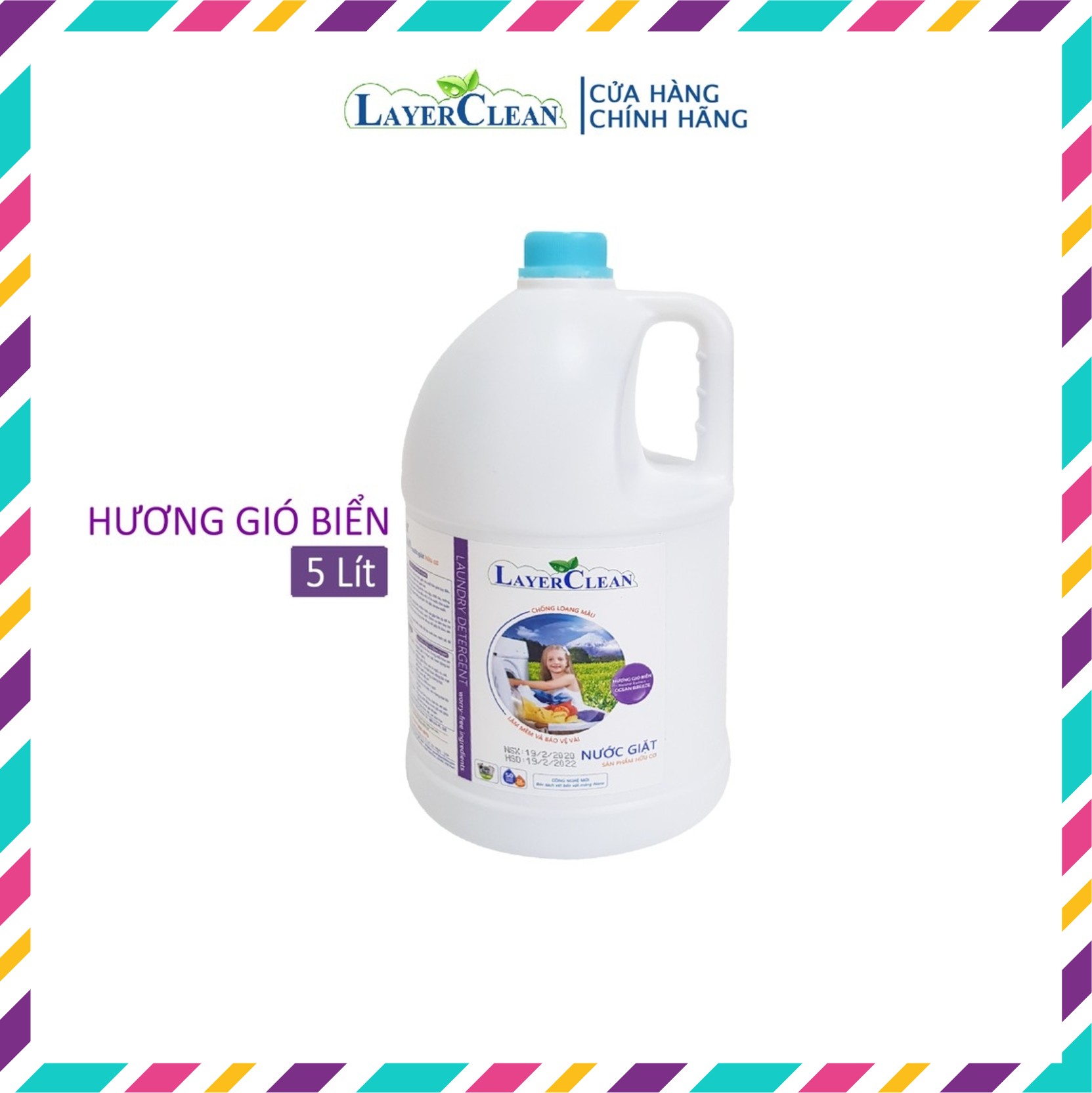 [HCM]Nước giặt hữu cơ LayerClean 5 lít - Hương Gió Biển