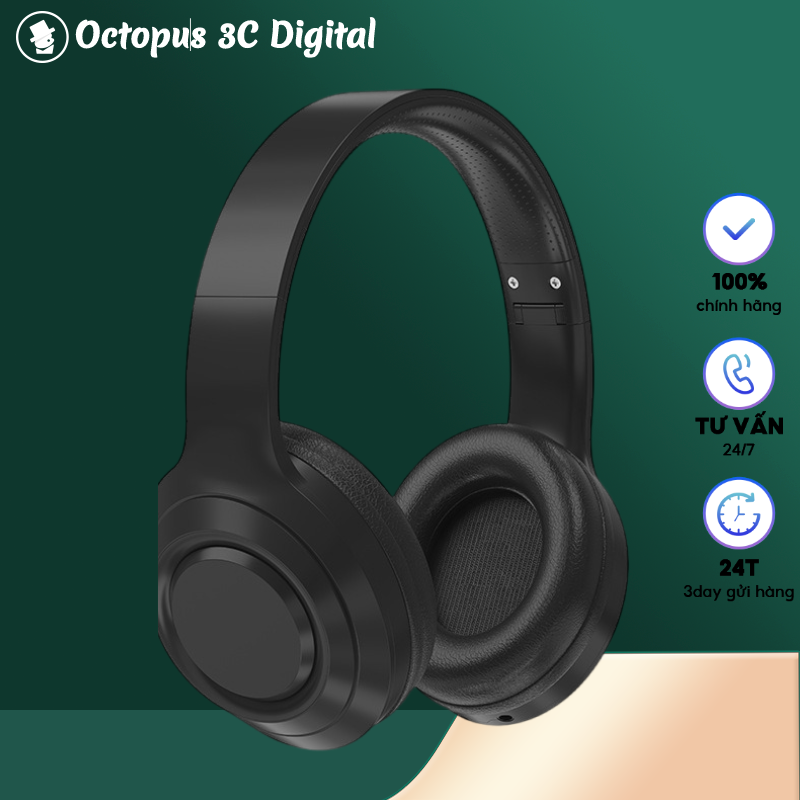 O3C Tai nghe chụp tai SPRISE không dây bluetooth chống ồn gấp lại được tích hợp micro, âm thanh sắc nét,thiết kế trẻ trung, êm ái,  kết nối không dây bluetooth 5.0